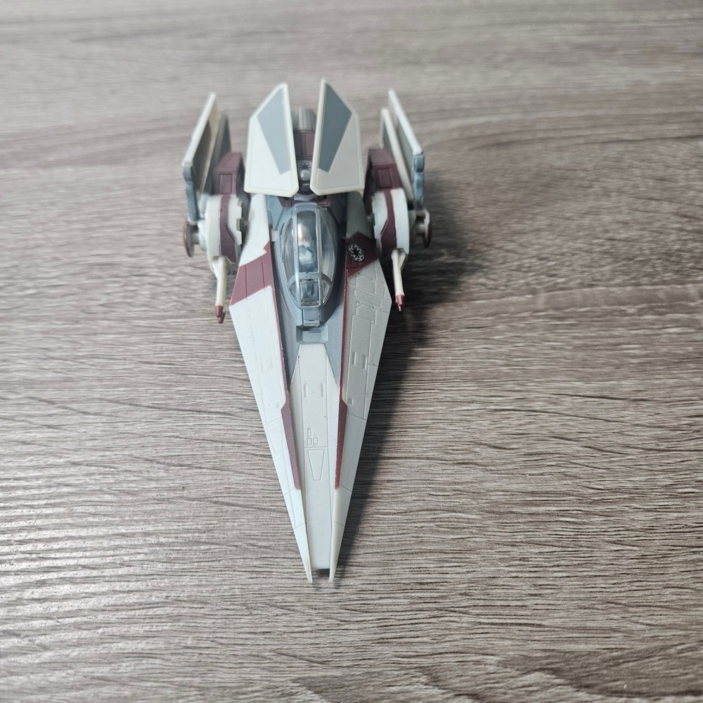 Star Wars Micro Galaxy Squadron V-Wing Starfighter Jazwares 2022 White Maroon